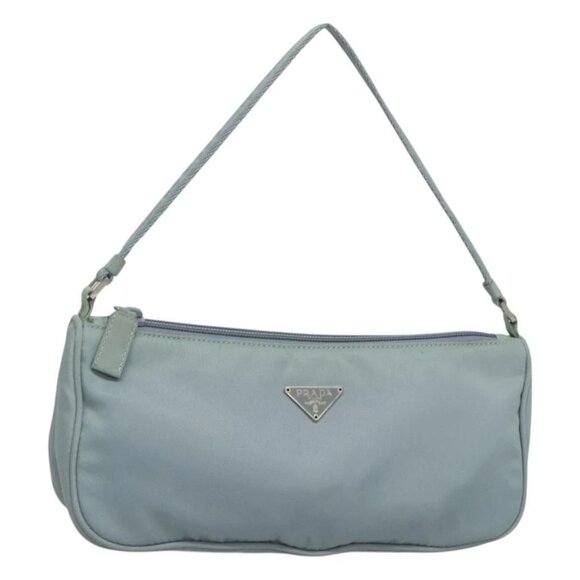 PRADA Accessory Pouch Nylon Light Blue Silver - Picture 1 of 16